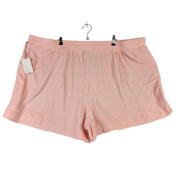 Womens A New Day Pink Pull on Shorts French Terry Mid Rise 5" Inseam Size 4X - Picture 1 of 8
